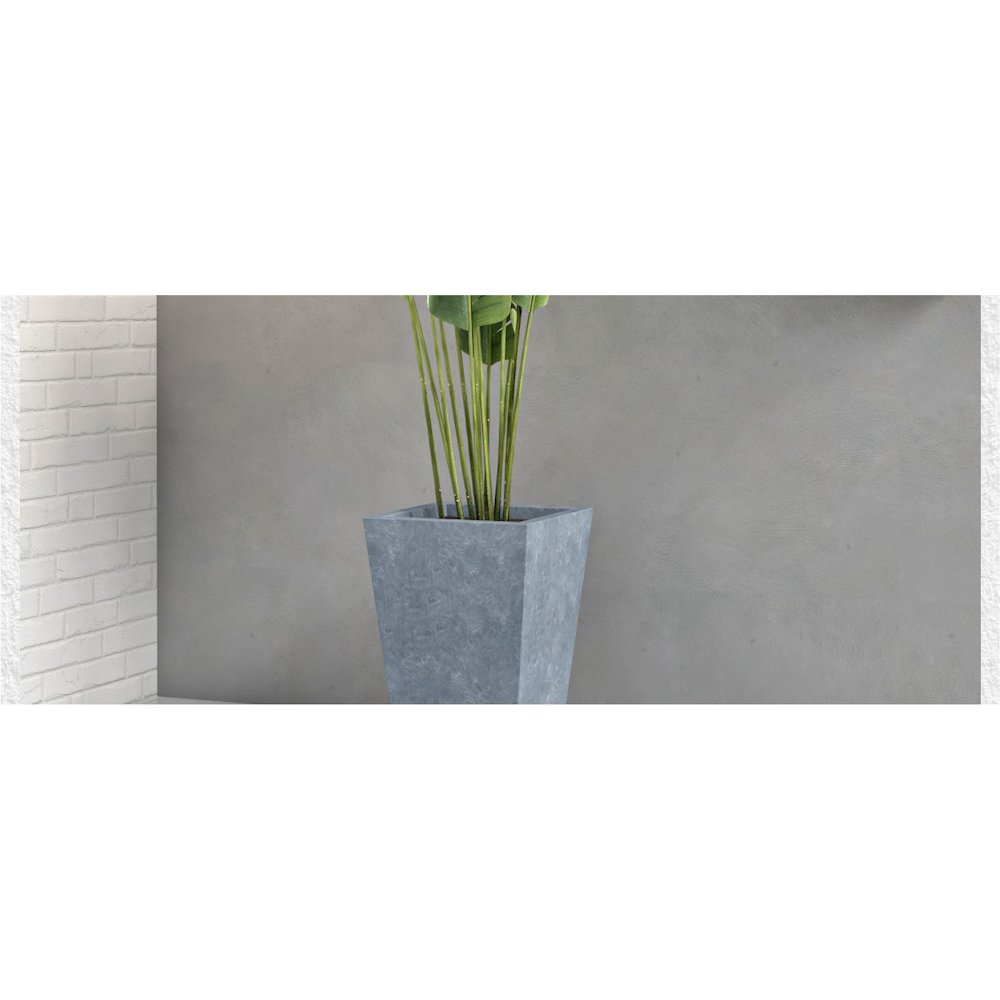 Serene Series Poly Stone Square Planter in Aged Concrete 14x14, 21 High. Picture 14