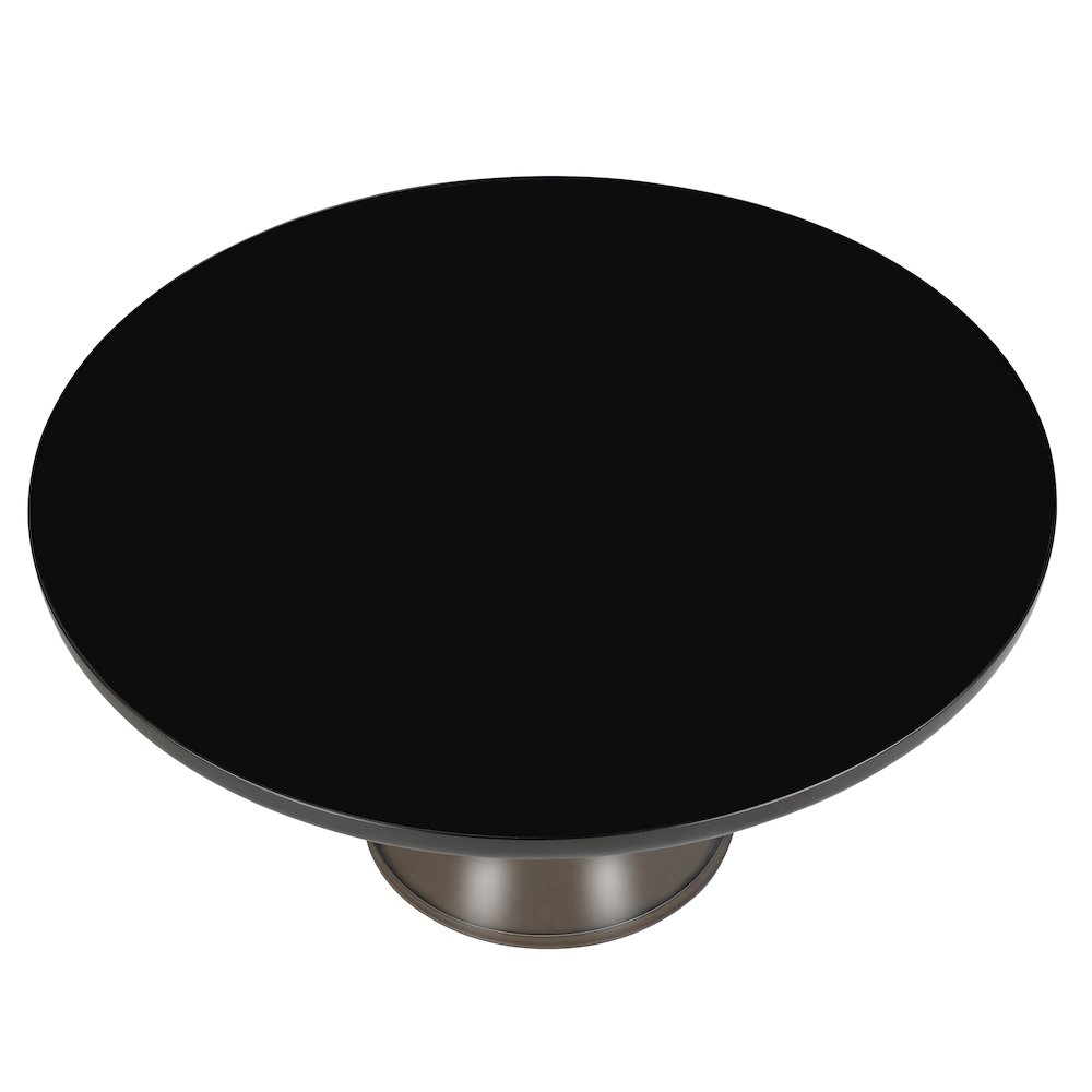 Tully Collection Glass Coffee Table Grey glass, Black Rim with Black GLass Top. Picture 7