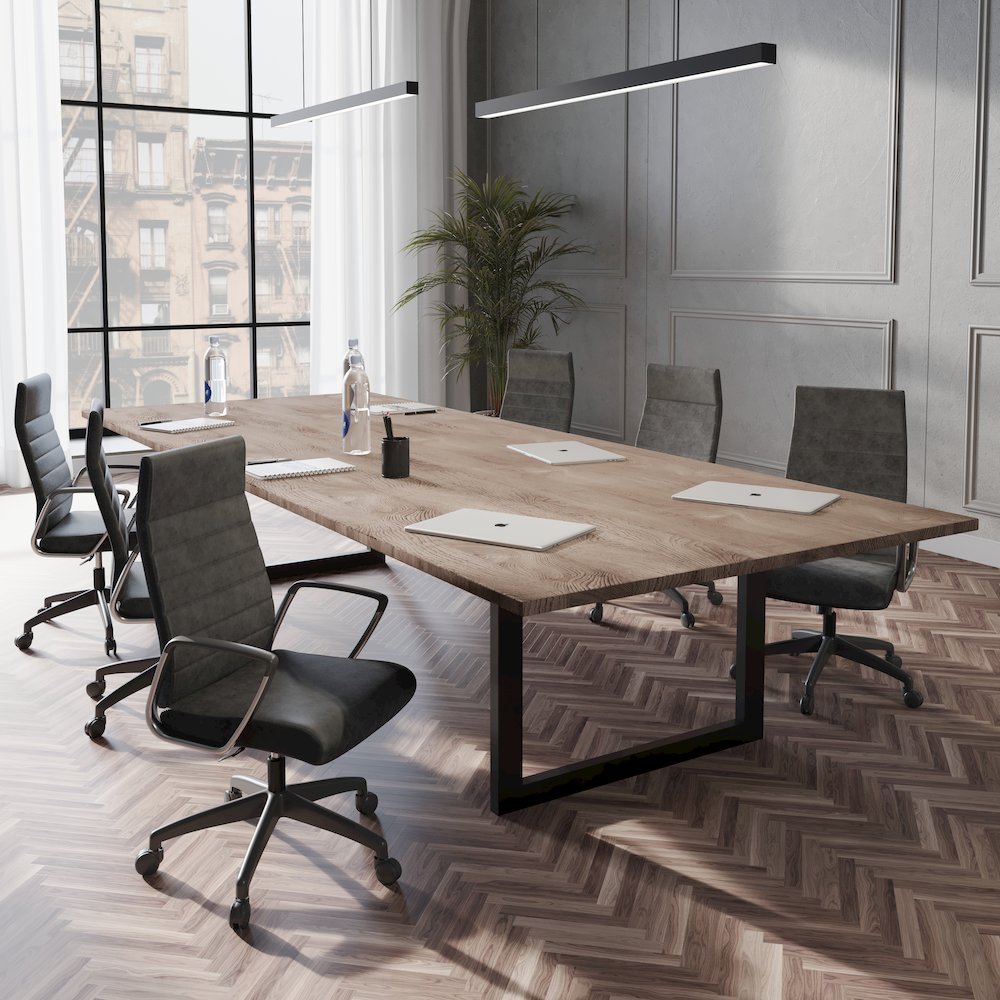 Hilton Leather Office Chair in Charcoal. Picture 11