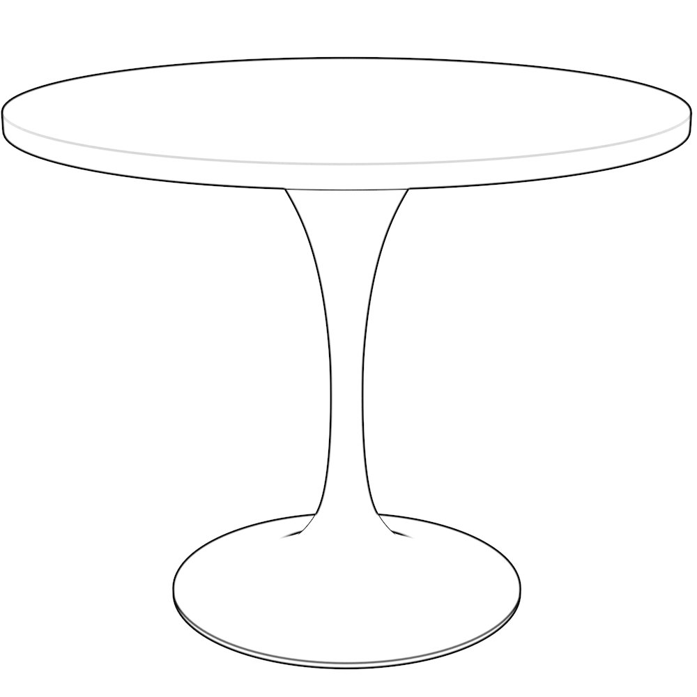 Verve Collection 36 Round Dining Table, Black Base with Cognac Brown MDF Top. Picture 11