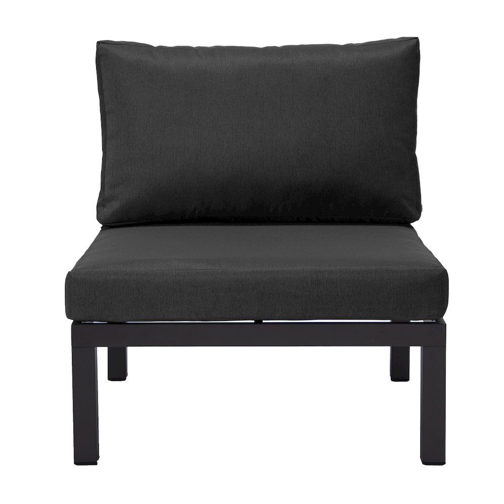 Hamilton Aluminum Patio 4-Seater Sofa With Cushions in Black. Picture 8
