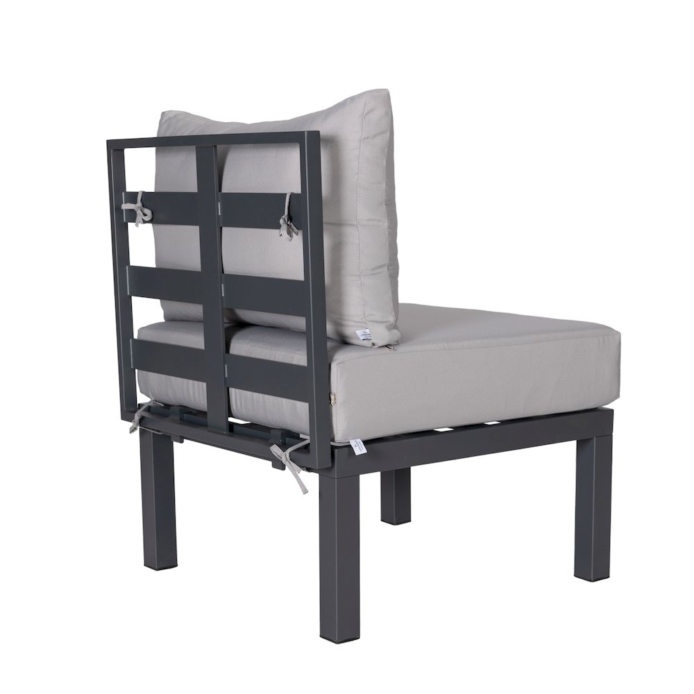 Chelsea 6-Piece Patio Sectional Black Aluminum With Cushions. Picture 3