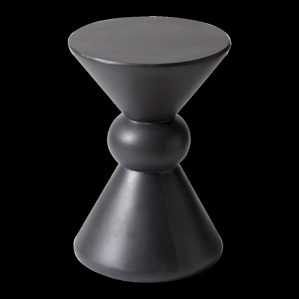Echo Collection Fiberglass Outdoor Side Table in Dark Grey. Picture 9