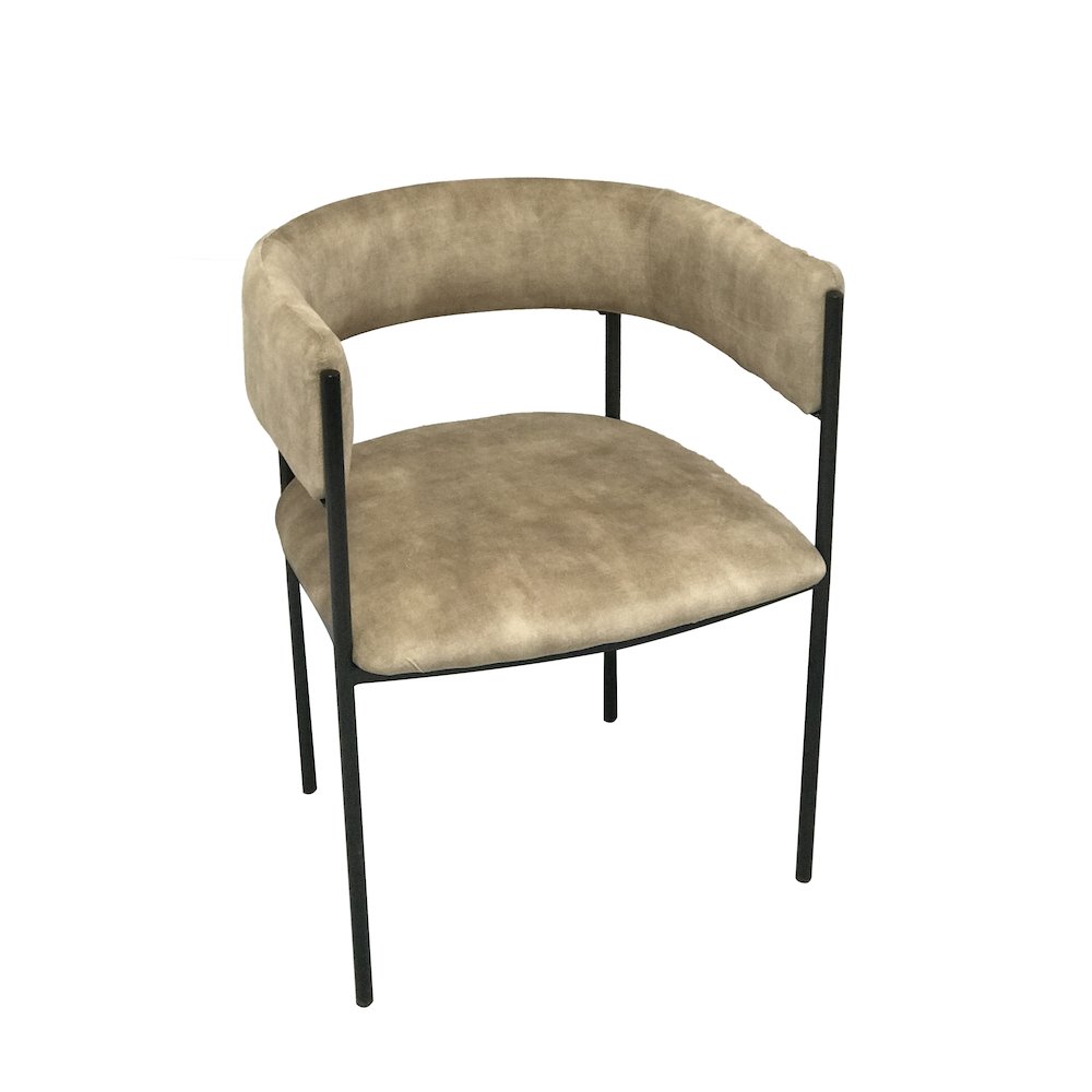 Cyril Collection Modern Chair in Light Brown Velvet Set of 2. Picture 8