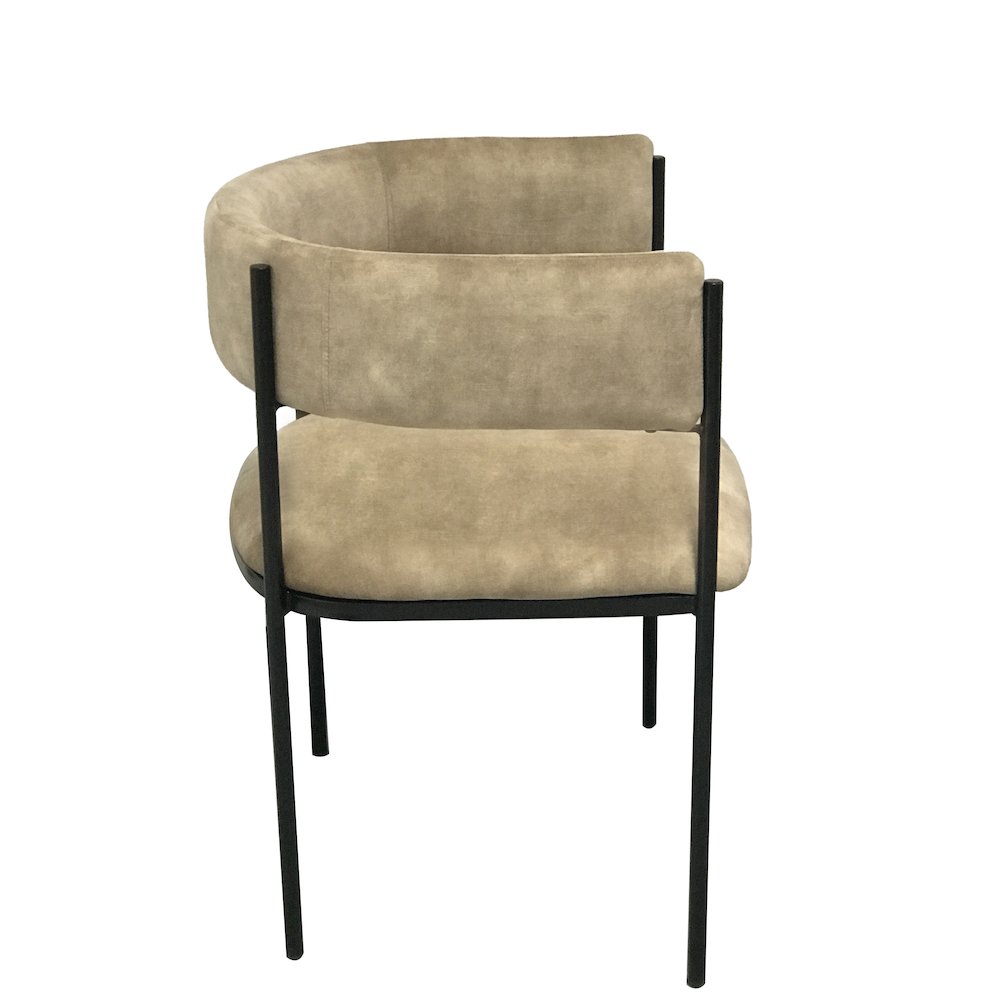 Cyril Collection Modern Chair in Light Brown Velvet Set of 2. Picture 7