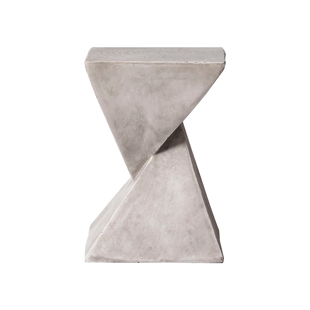 Glint Collection Fiberglass Outdoor Side Table in Marble White. Picture 29