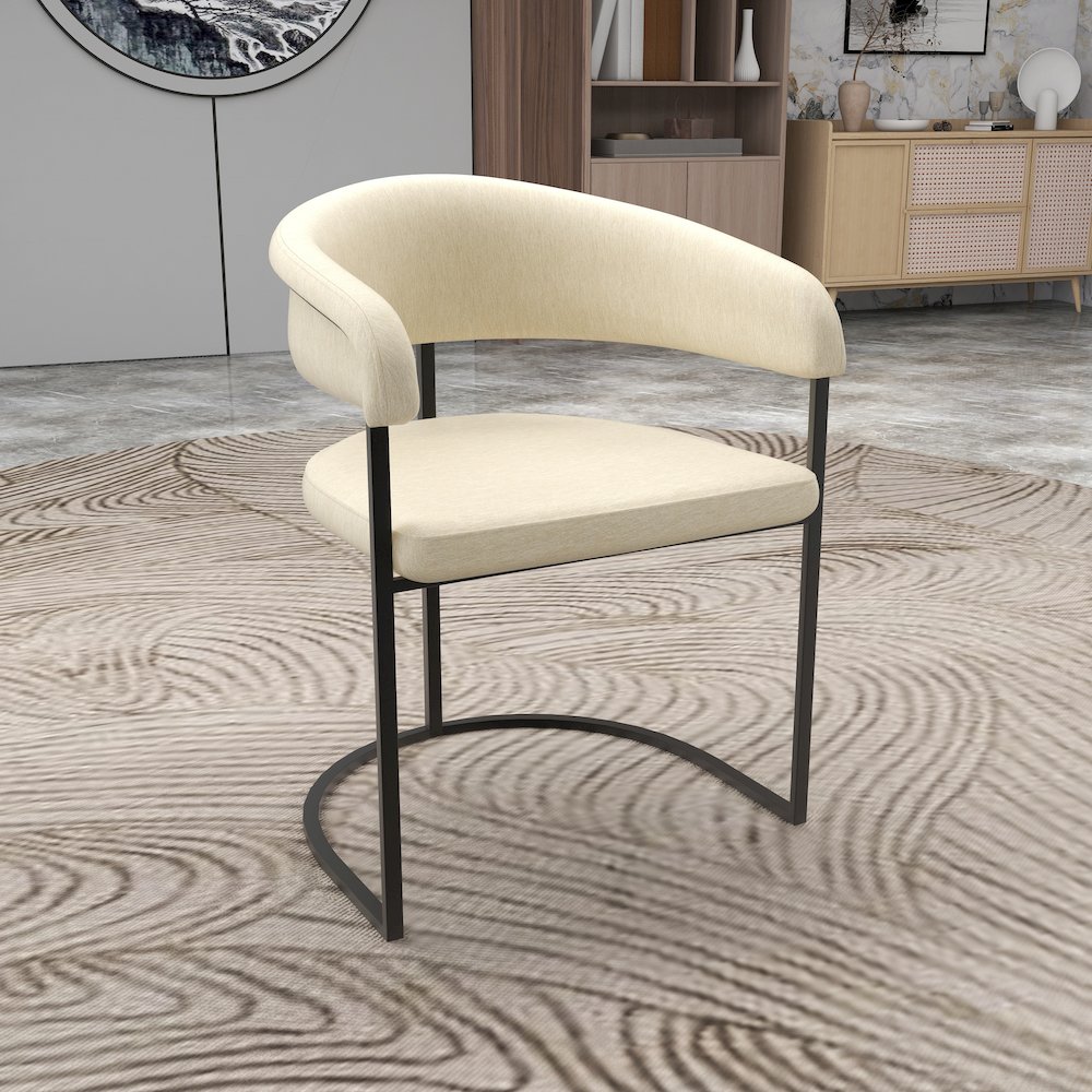 Aero Collection Modern Dining Chair in Oatmeal Set of 2. Picture 15