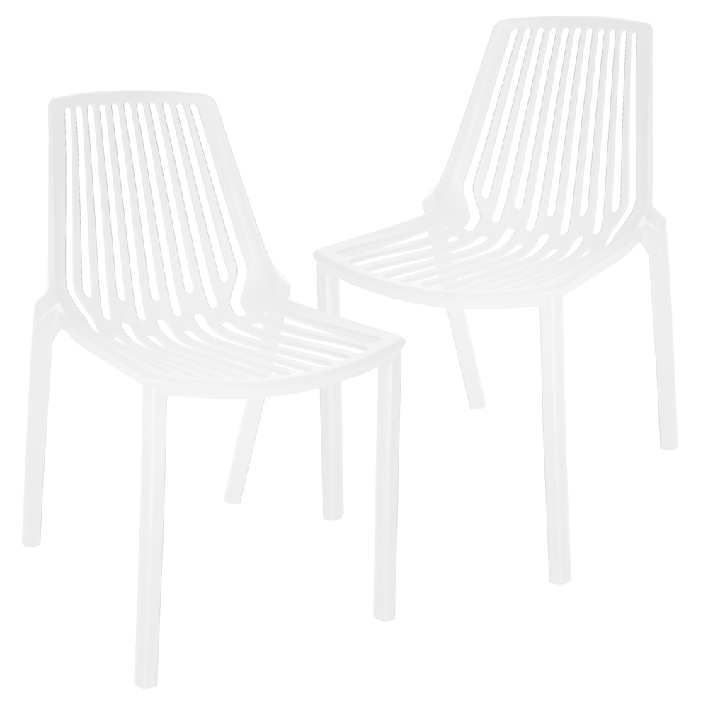 Acken Plastic Stackable Dining Chair, Set of 2. Picture 1