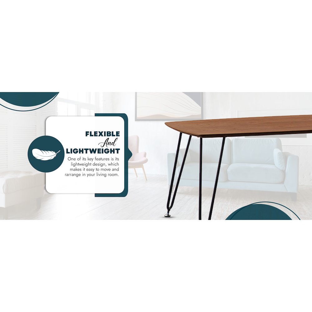Elmwood Modern Wood Top Coffee Table With Iron Base. Picture 18