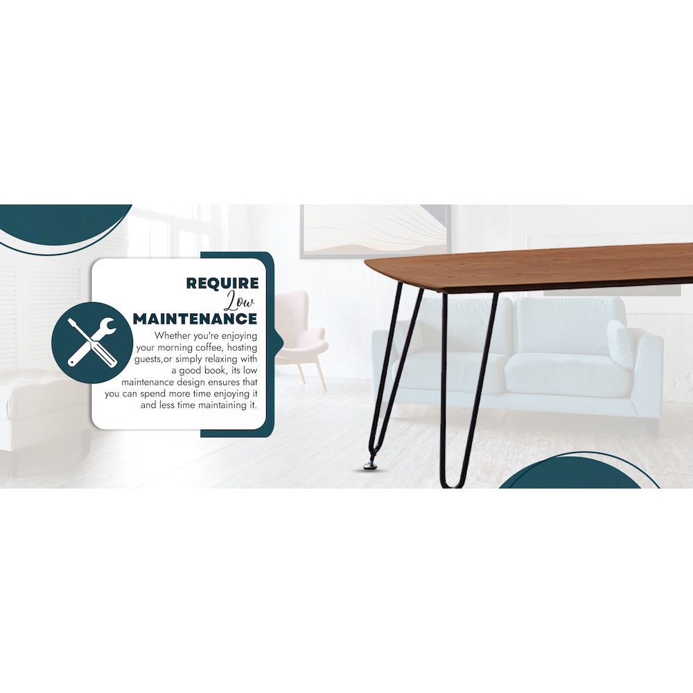 Elmwood Modern Wood Top Coffee Table With Iron Base. Picture 20