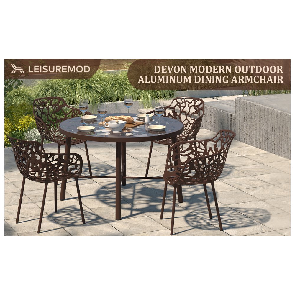 Modern Devon Aluminum Armchair, Set of 2. Picture 11