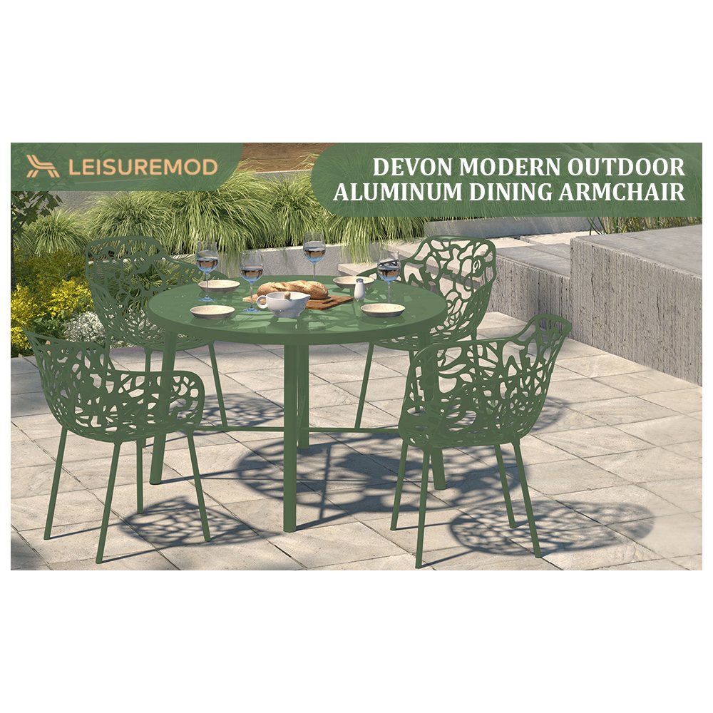 Modern Devon Aluminum Armchair, Set of 2. Picture 10
