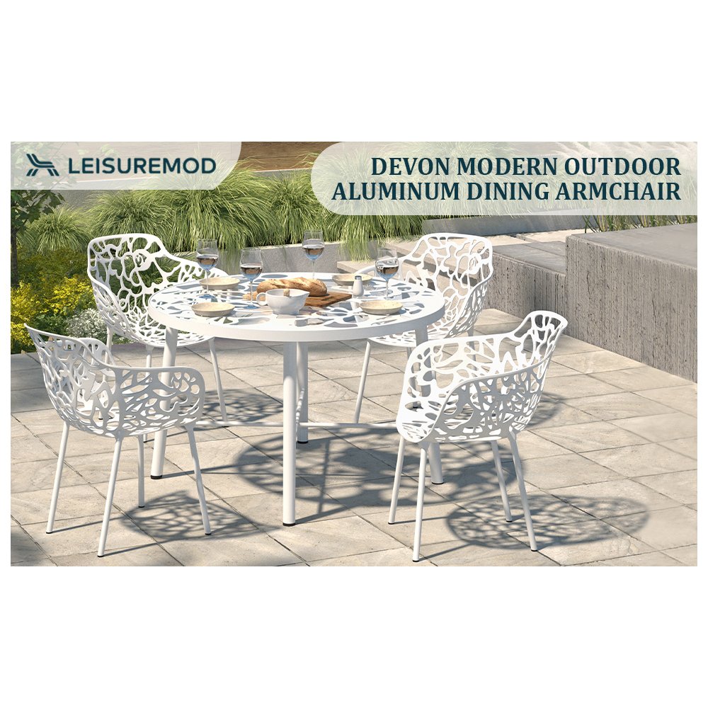 Modern Devon Aluminum Armchair, Set of 2. Picture 11