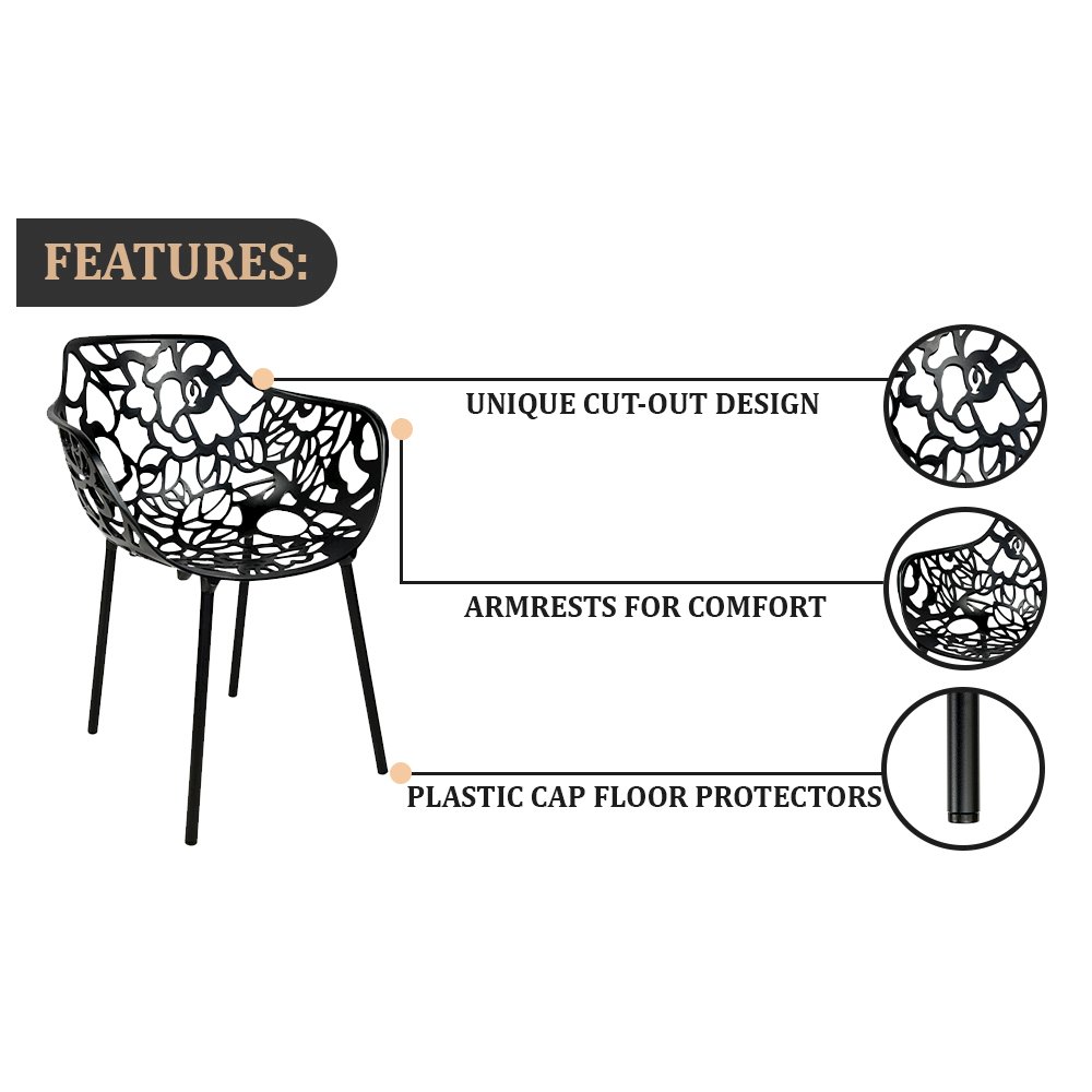 Modern Devon Aluminum Armchair, Set of 2. Picture 11