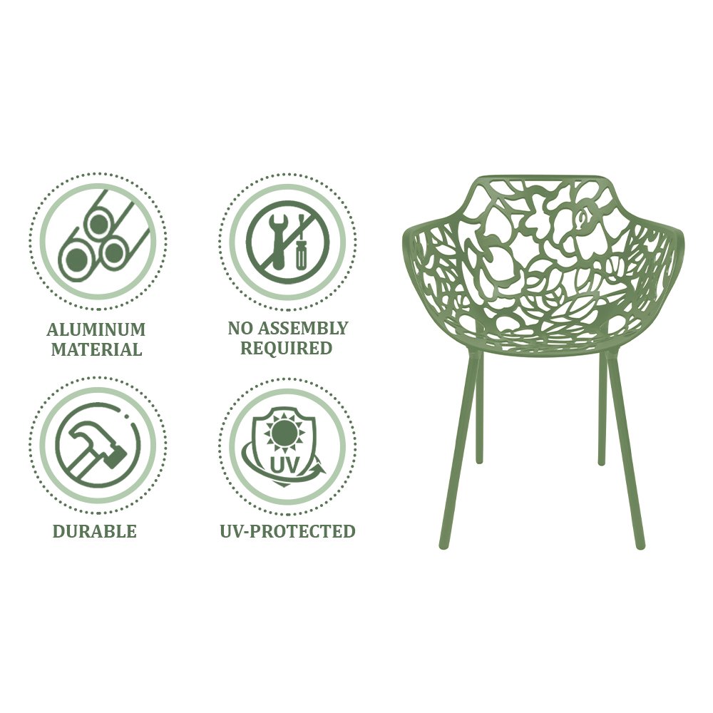 Modern Devon Aluminum Armchair, Set of 2. Picture 12