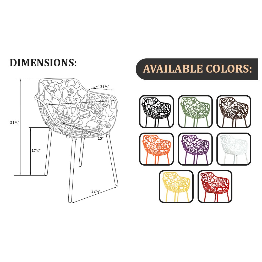 Modern Devon Aluminum Armchair, Set of 2. Picture 13