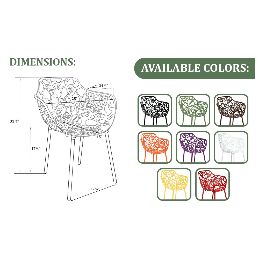 Modern Devon Aluminum Armchair, Set of 2. Picture 13