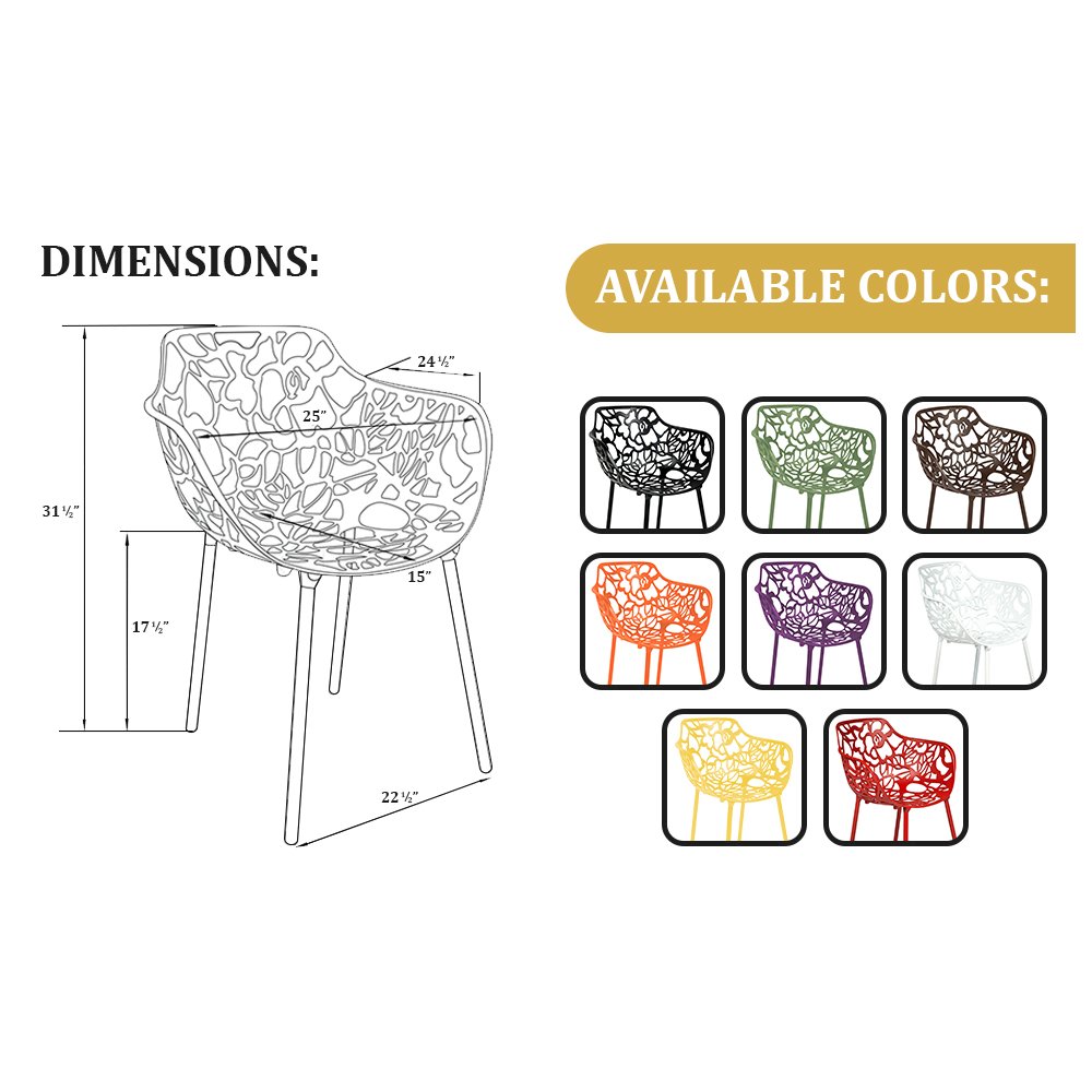 Modern Devon Aluminum Armchair, Set of 2. Picture 13