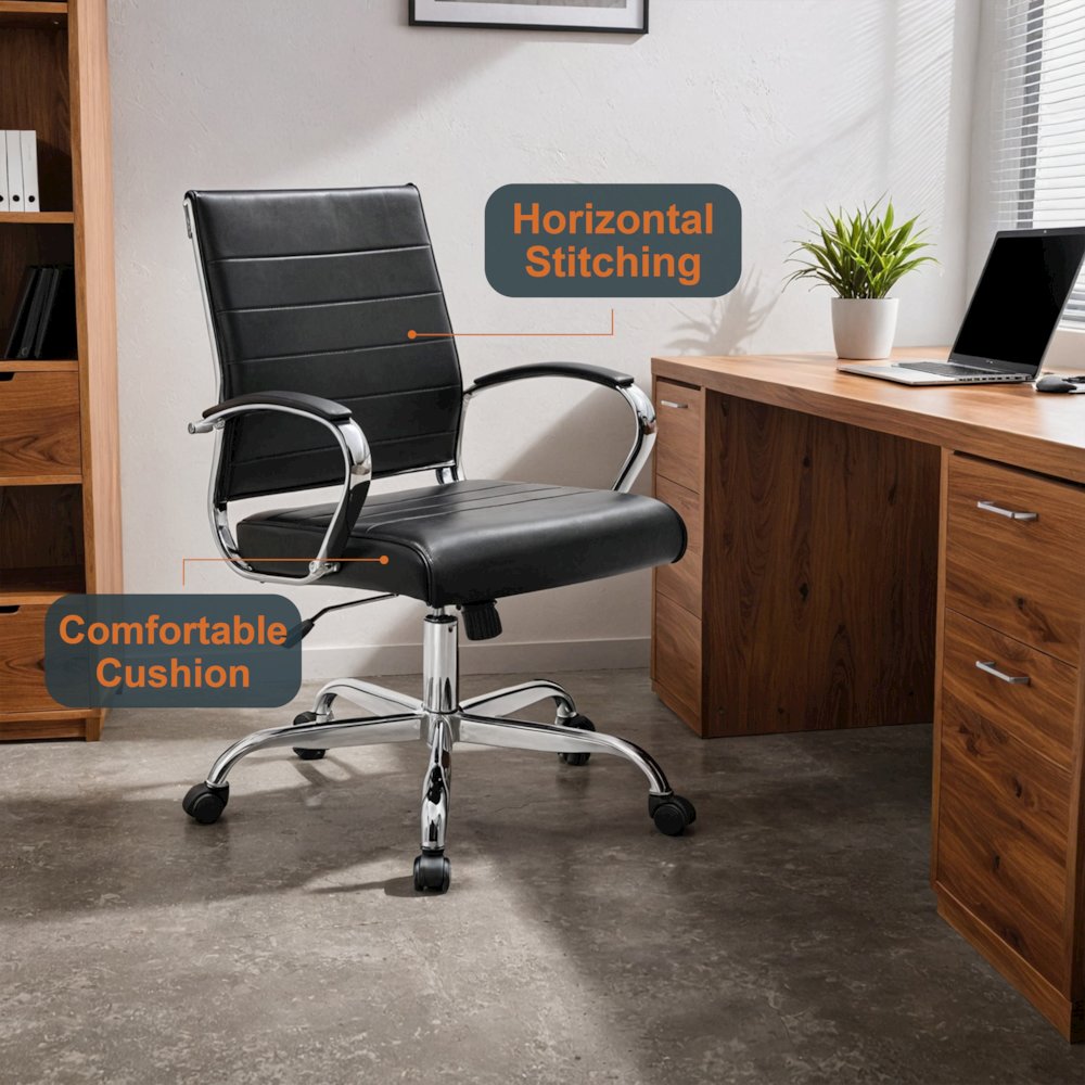 Benmar Leather Office Chair. Picture 26