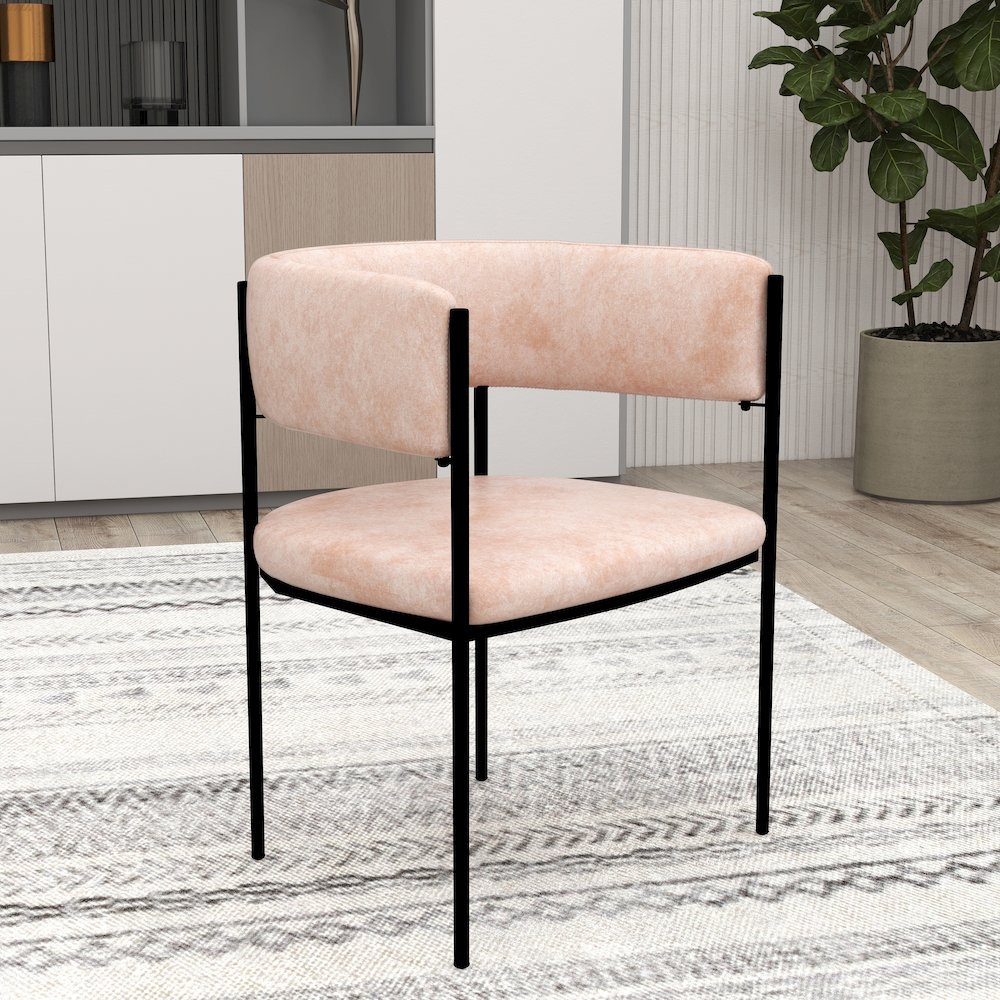 Cyril Collection Modern Chair in Light Brown Velvet Set of 2. Picture 22