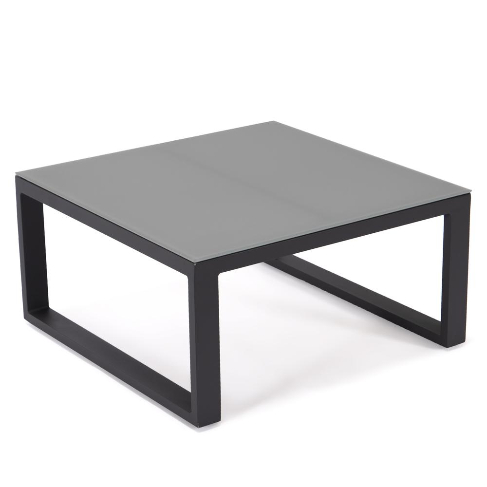 LeisureMod Chelsea Black Sectional With Adjustable Headrest & Coffee Table With Two Tone Cushions CSLBL-80OR-BU. Picture 6