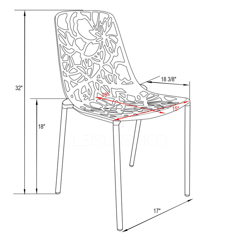 Modern Devon Aluminum Chair, Set of 4. Picture 8