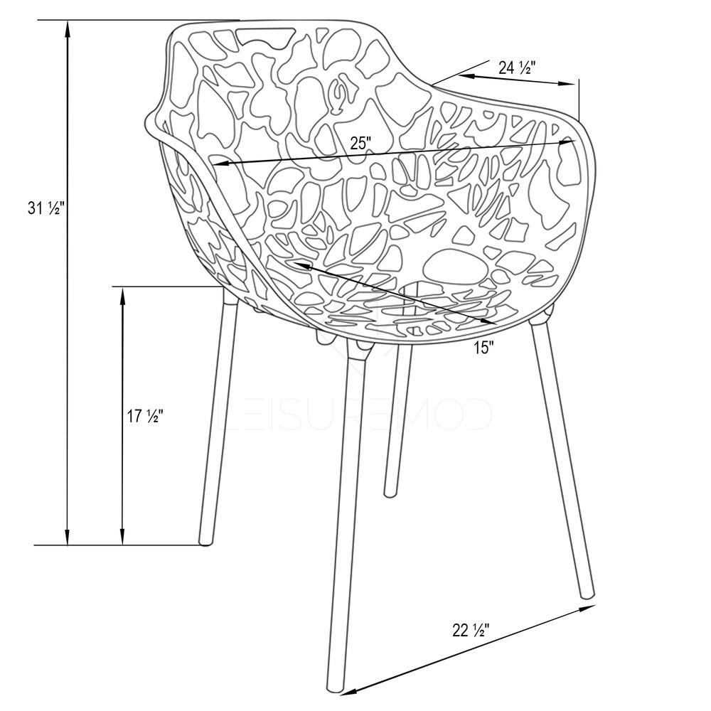Modern Devon Aluminum Armchair, Set of 2. Picture 9
