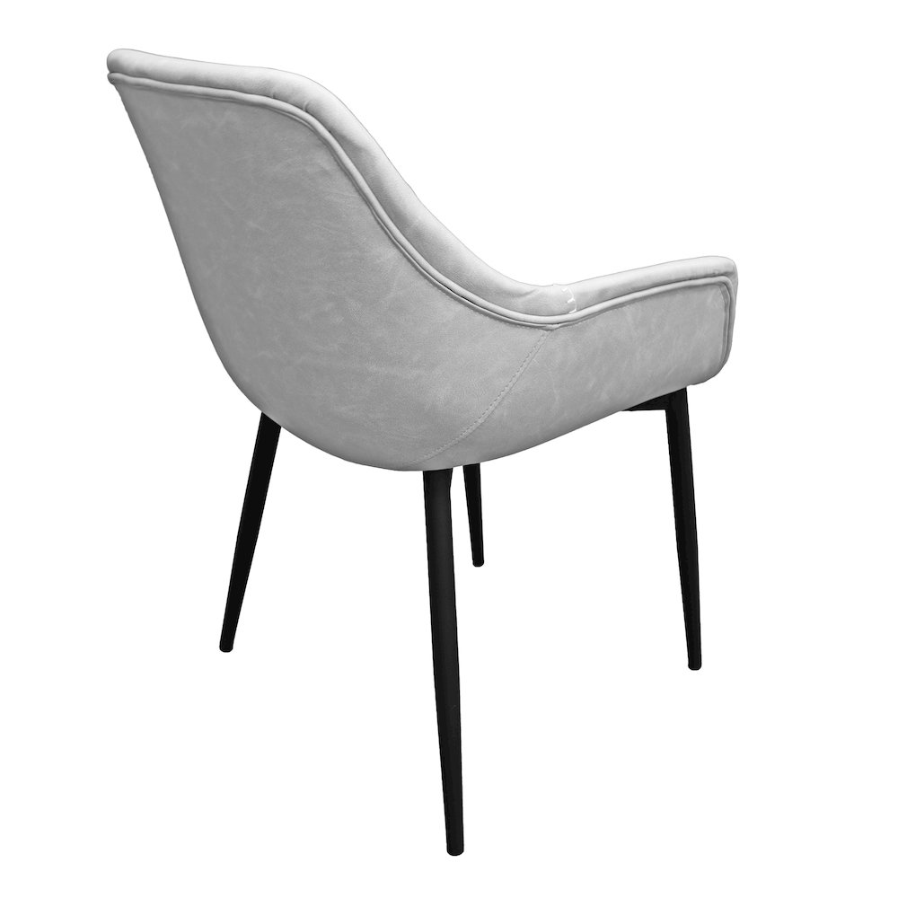 Markley Modern Leather Dining Arm Chair With Metal Legs. Picture 36