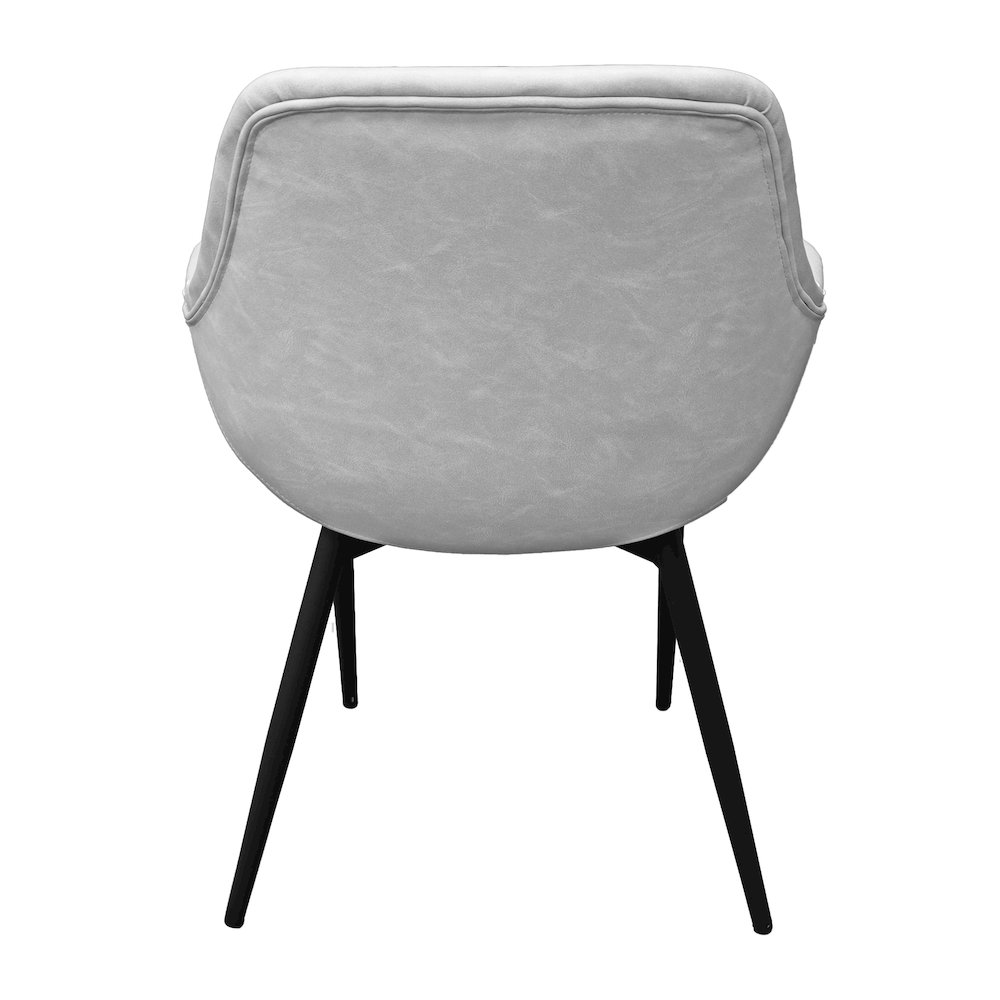 Markley Modern Leather Dining Arm Chair With Metal Legs. Picture 37