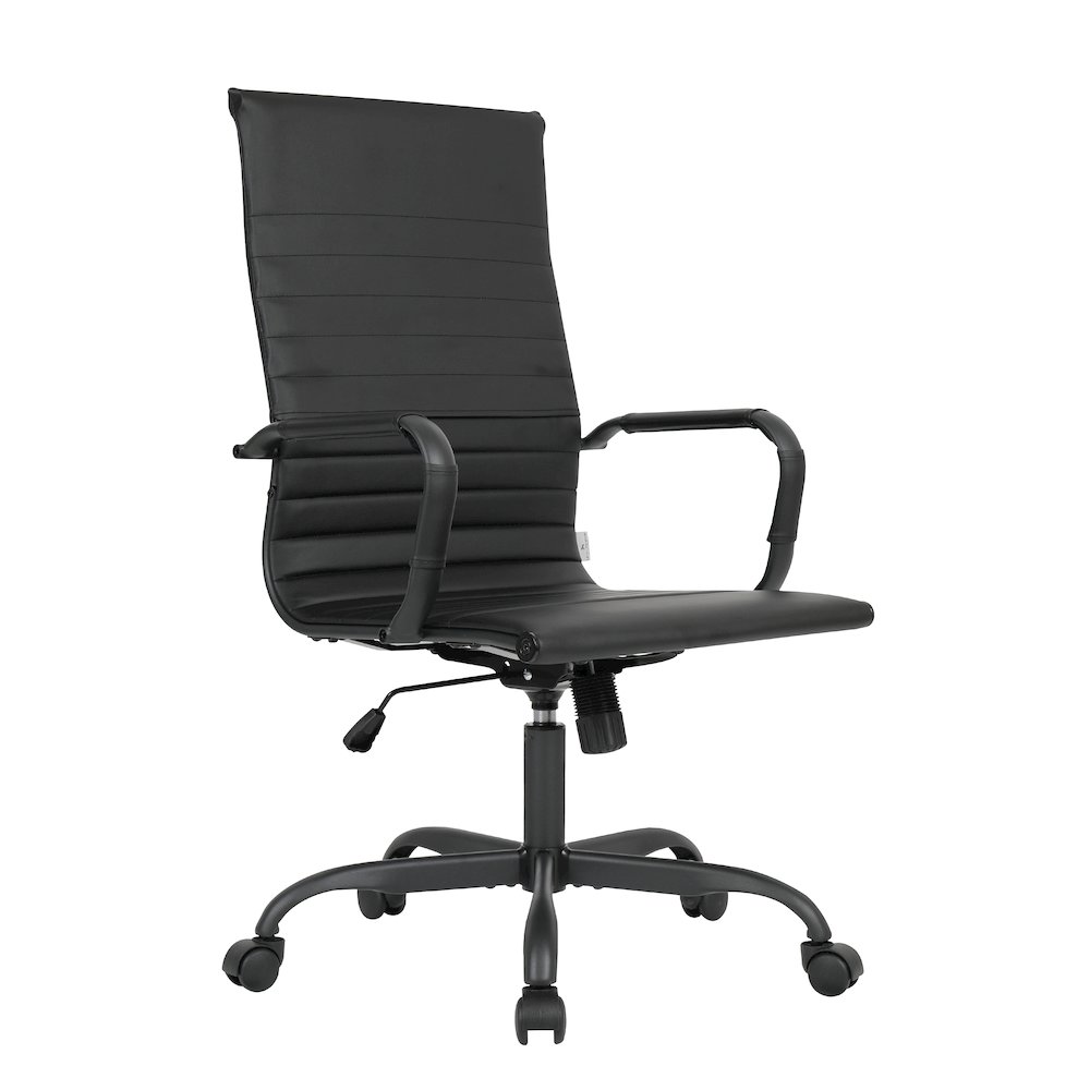 Harris Leather Home High-Back Office Chair in Black. Picture 35
