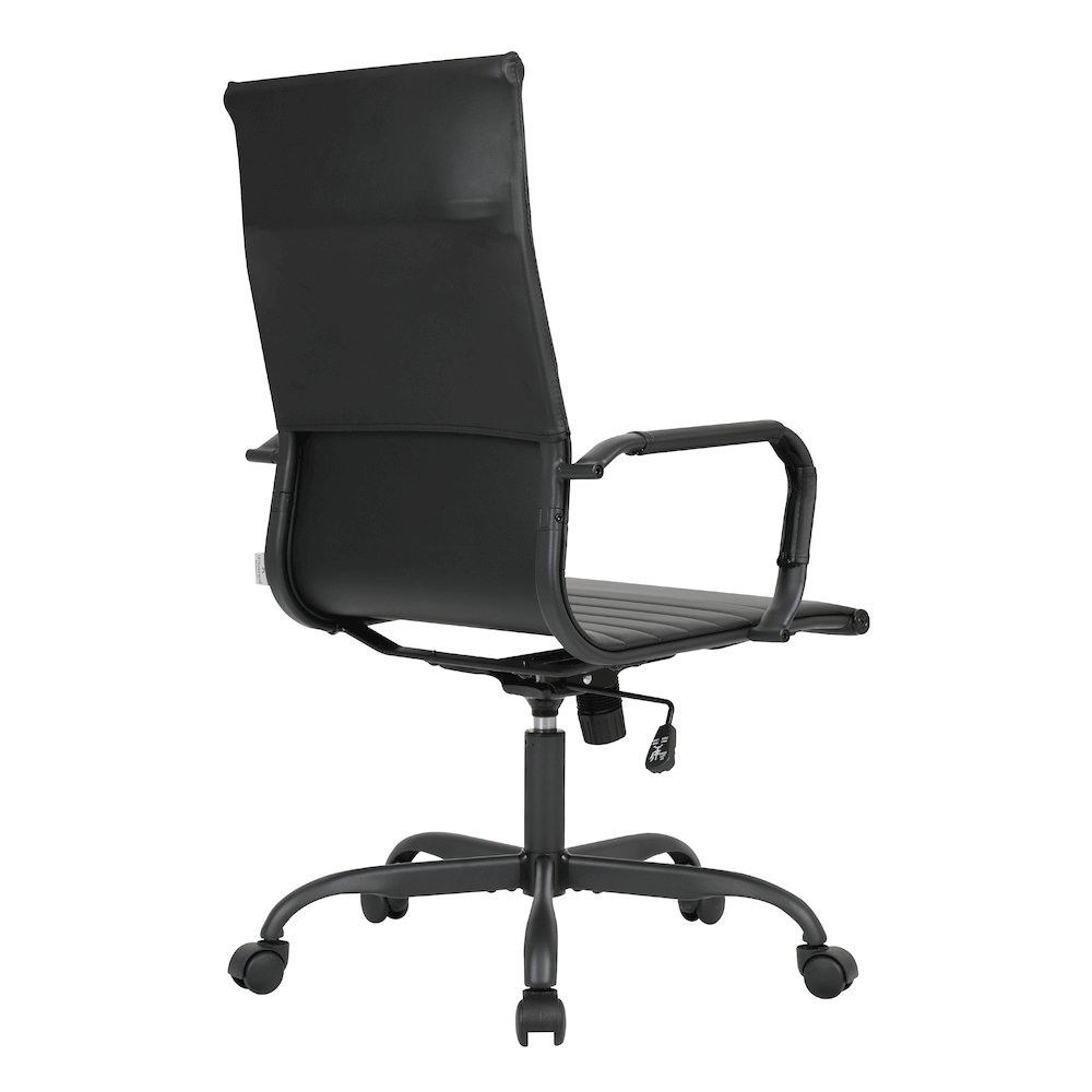 Harris Leather Home High-Back Office Chair in Black. Picture 1