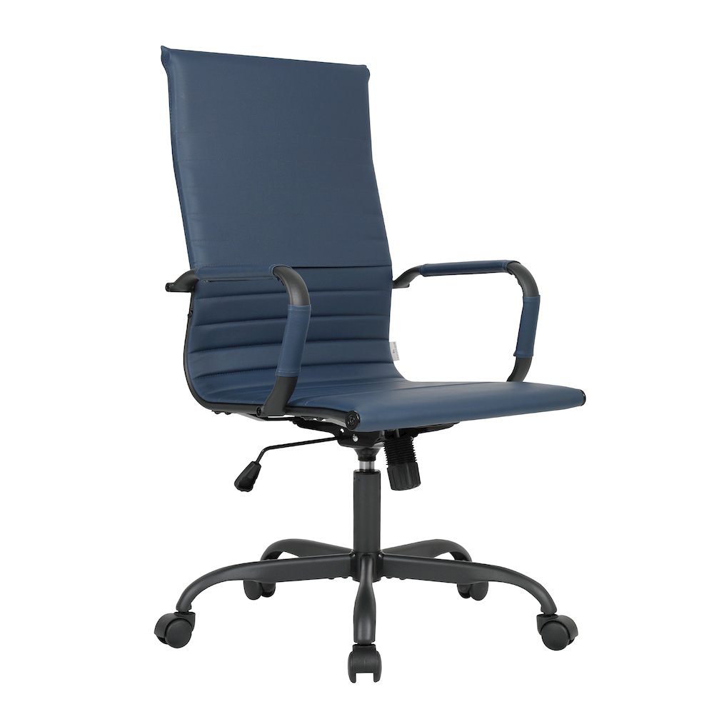 Harris High-Back Leather Office Chair With Black Frame. Picture 28