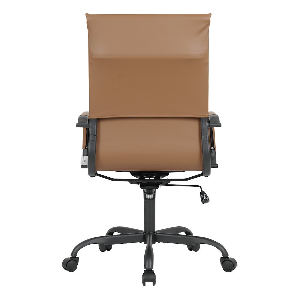 Harris Leather Home High-Back Office Chair in Light Brown With Black Frame. Picture 32