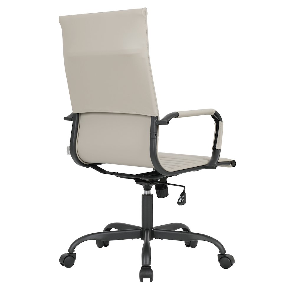 Harris Leather Home High-Back Office Chair in Tan With Black Frame. Picture 30