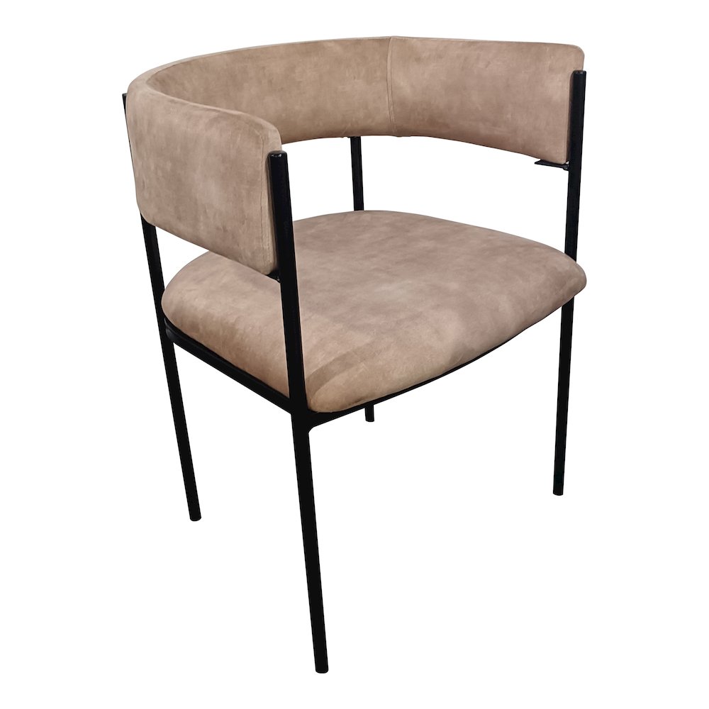 Cyril Collection Modern Chair in Light Brown Velvet Set of 2. Picture 3
