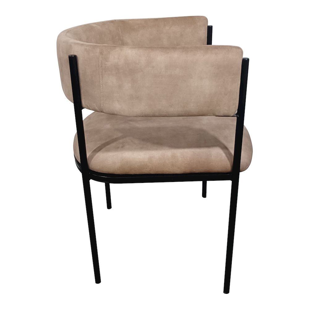 Cyril Collection Modern Chair in Light Brown Velvet Set of 2. Picture 4