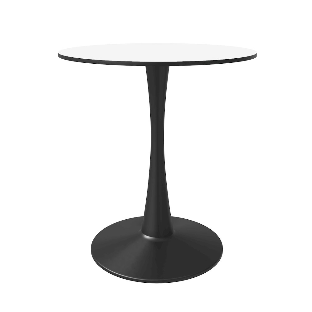 Leisyremod Bristol 27" Round Dining Table Black base with White top. Picture 32
