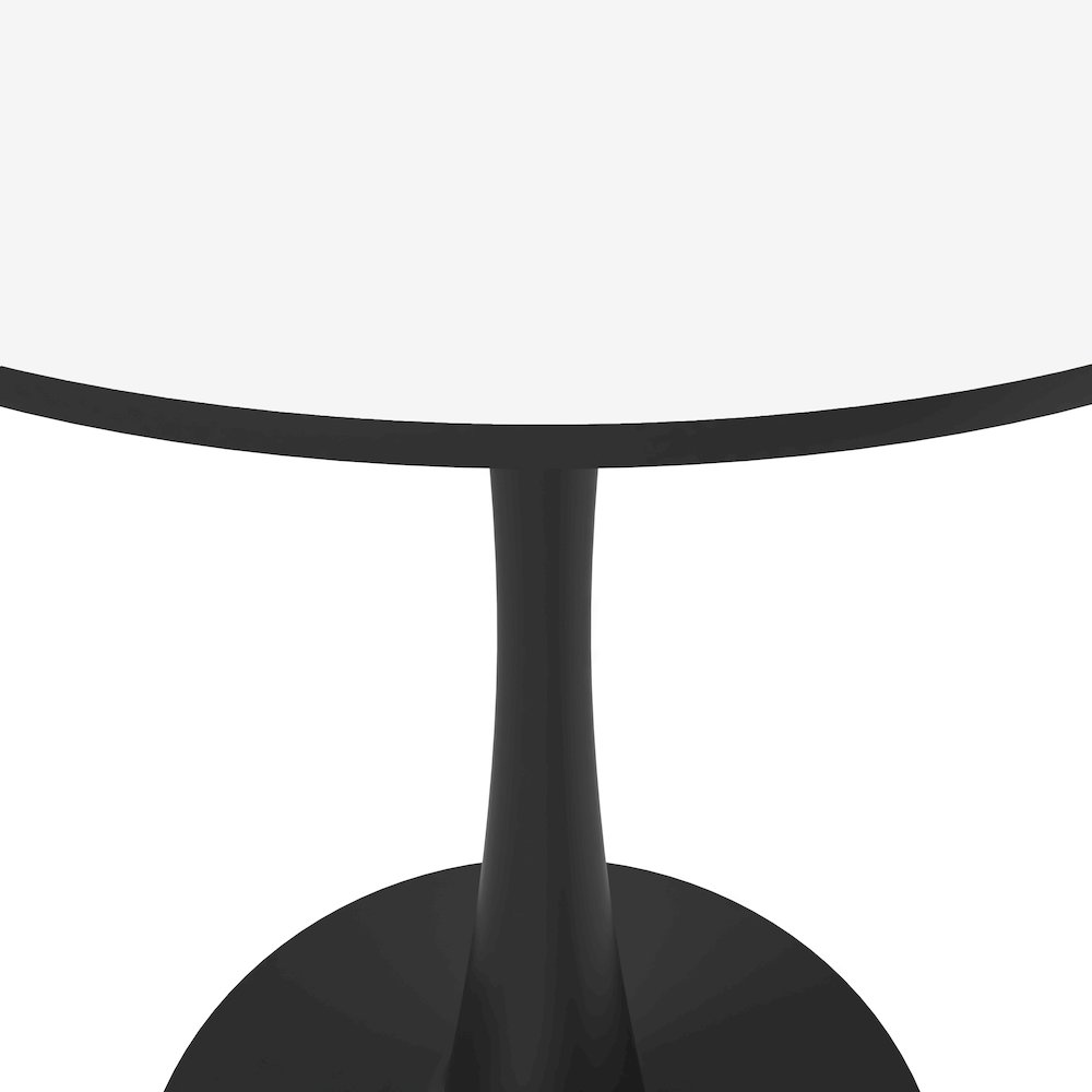 Leisyremod Bristol 27" Round Dining Table Black base with White top. Picture 33