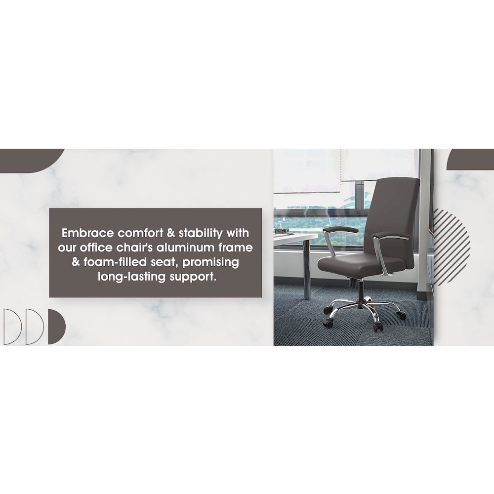 Evander Series Office Chair in Grey Leather. Picture 15