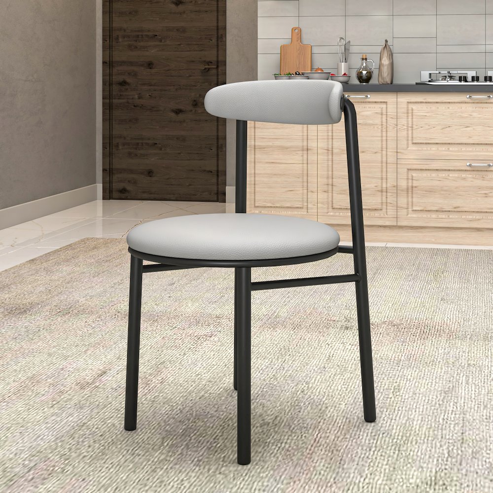Lume Collection Modern Dining Chair in Grey Set of 2. Picture 24
