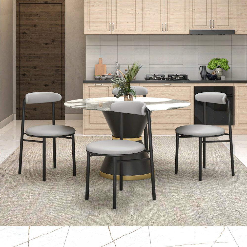 Lume Collection Modern Dining Chair in Grey Set of 2. Picture 25