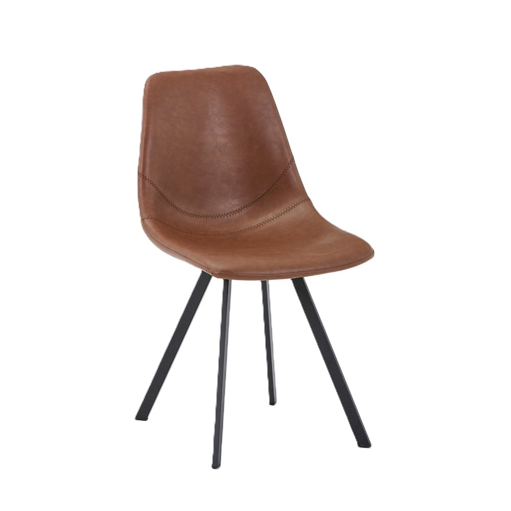 Markley Modern Leather Dining Chair With Metal Legs. Picture 32
