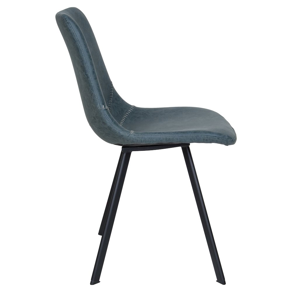 Markley Modern Leather Dining Chair With Metal Legs. Picture 27