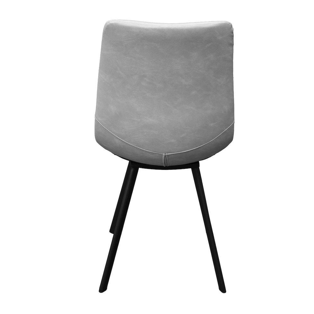 Markley Modern Leather Dining Chair With Metal Legs Set of 2, Light Grey. Picture 15