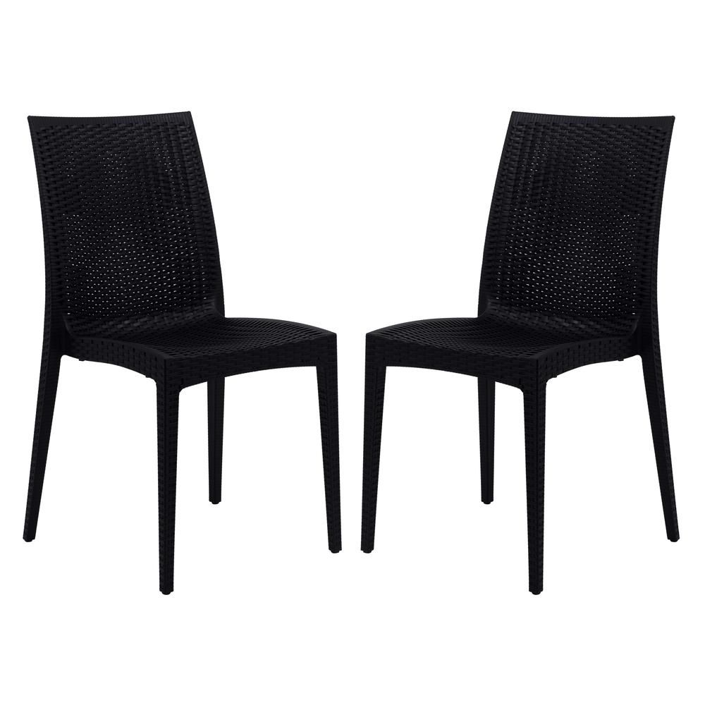 Weave Mace Indoor/Outdoor Dining Chair (Armless), Set of 2. Picture 1
