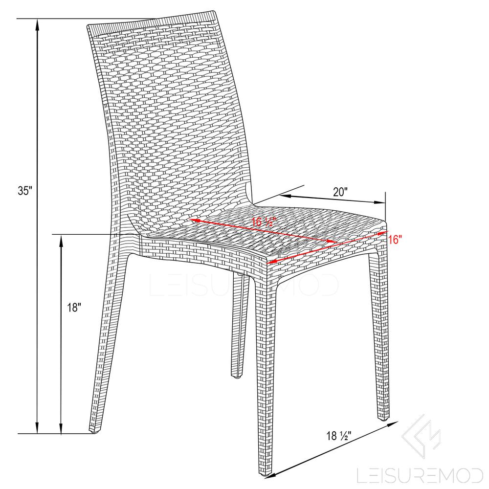 Weave Mace Indoor/Outdoor Dining Chair (Armless), Set of 2. Picture 9
