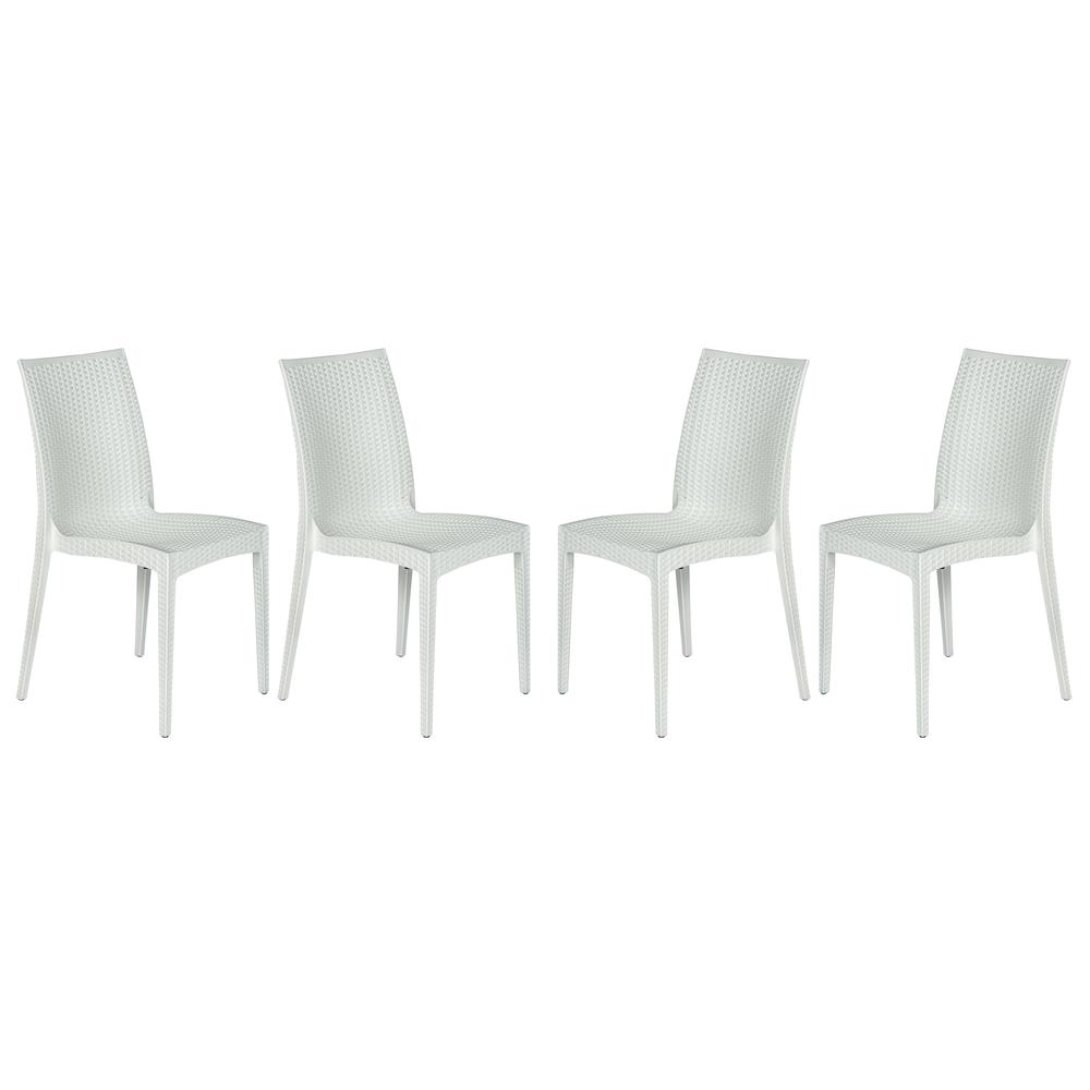 Weave Mace Indoor/Outdoor Dining Chair (Armless), Set of 4. Picture 1