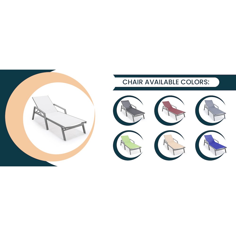 Marlin Modern Grey Aluminum Outdoor Patio Chaise Lounge Chair. Picture 31