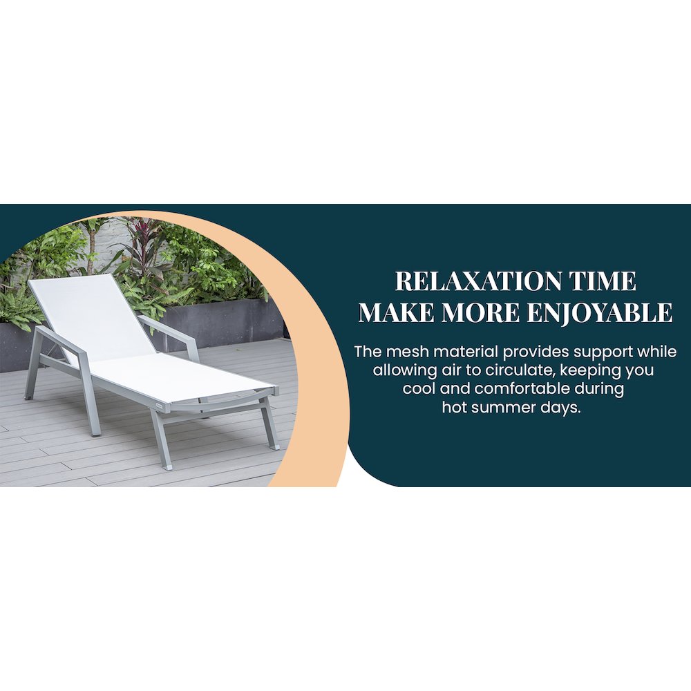 Marlin Modern Grey Aluminum Outdoor Patio Chaise Lounge Chair. Picture 33