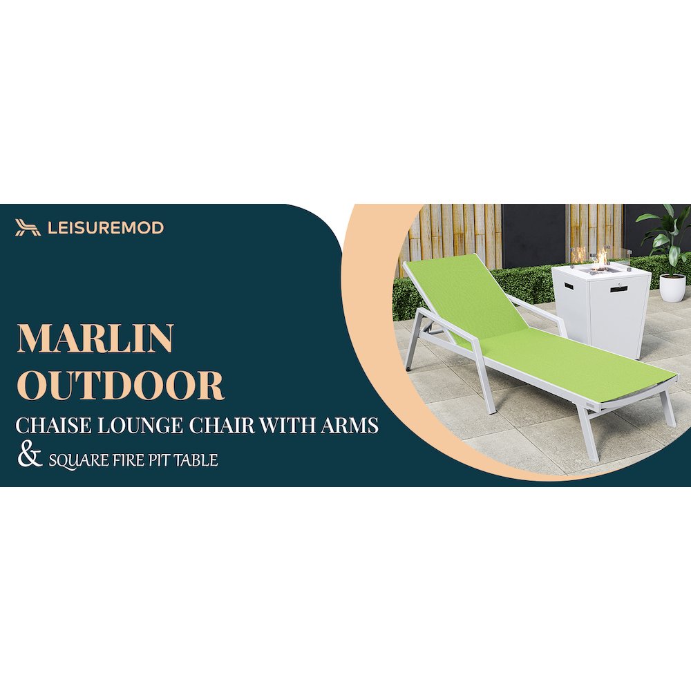 Marlin Modern White Aluminum Outdoor Patio Chaise Lounge Chair. Picture 34